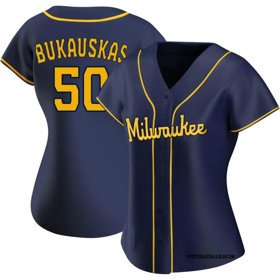 J.B. Bukauskas Women's Milwaukee Brewers Navy Authentic Alternate Jersey