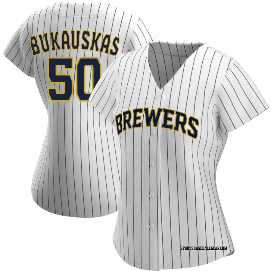 J.B. Bukauskas Women's Milwaukee Brewers White/Navy Replica Alternate Jersey