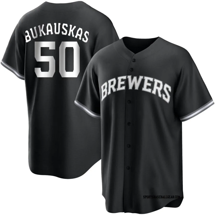 J.B. Bukauskas Youth Milwaukee Brewers Black/White Replica Jersey