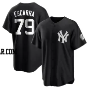 J.C. Escarra Men's New York Yankees Black/White Replica Jersey