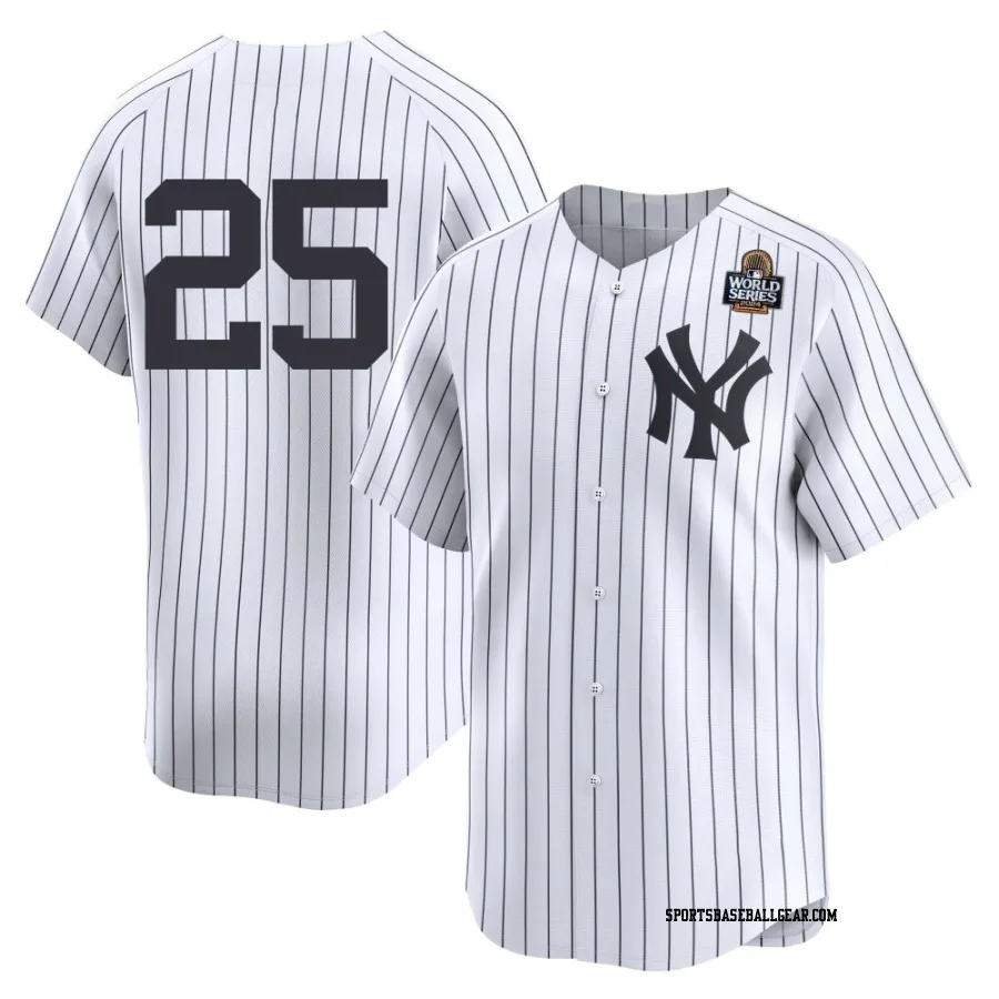 J.C. Escarra Men's New York Yankees White Limited Yankee Home 2nd 2024 World Series Jersey