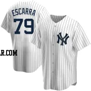 J.C. Escarra Men's New York Yankees White Replica Home Jersey