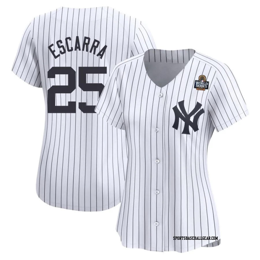 J.C. Escarra Women's New York Yankees White Limited Yankee Home 2024 World Series Jersey