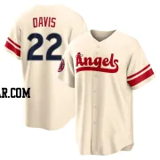 J.D. Davis Men's Los Angeles Angels Cream Replica 2022 City Connect Jersey