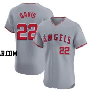 J.D. Davis Men's Los Angeles Angels Gray Elite Road Jersey