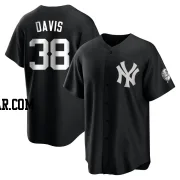 J.D. Davis Men's New York Yankees Black/White Replica Jersey