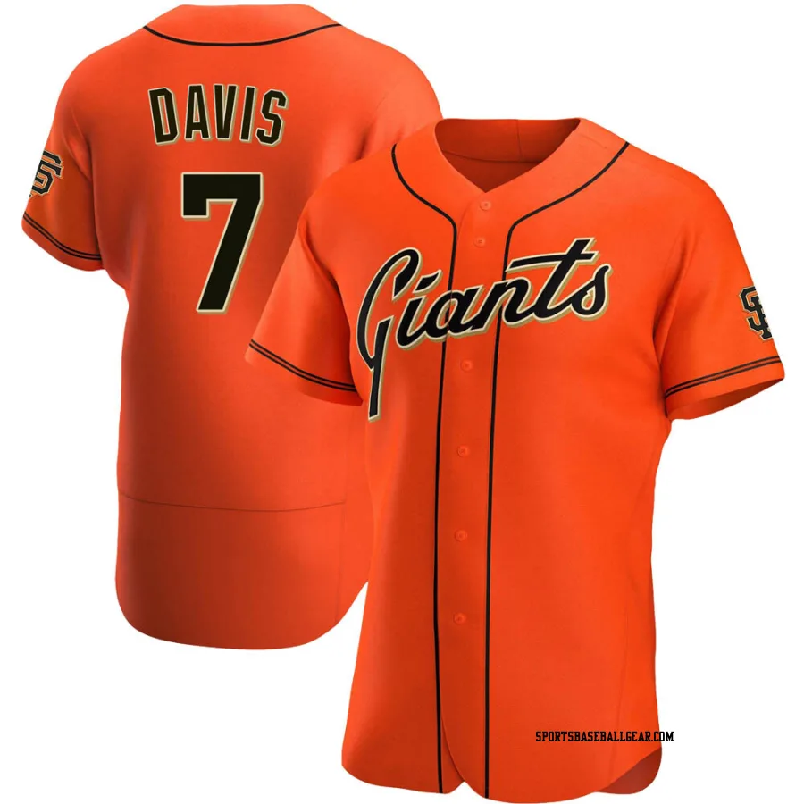 J.D. Davis Men's San Francisco Giants Orange Authentic Alternate Jersey