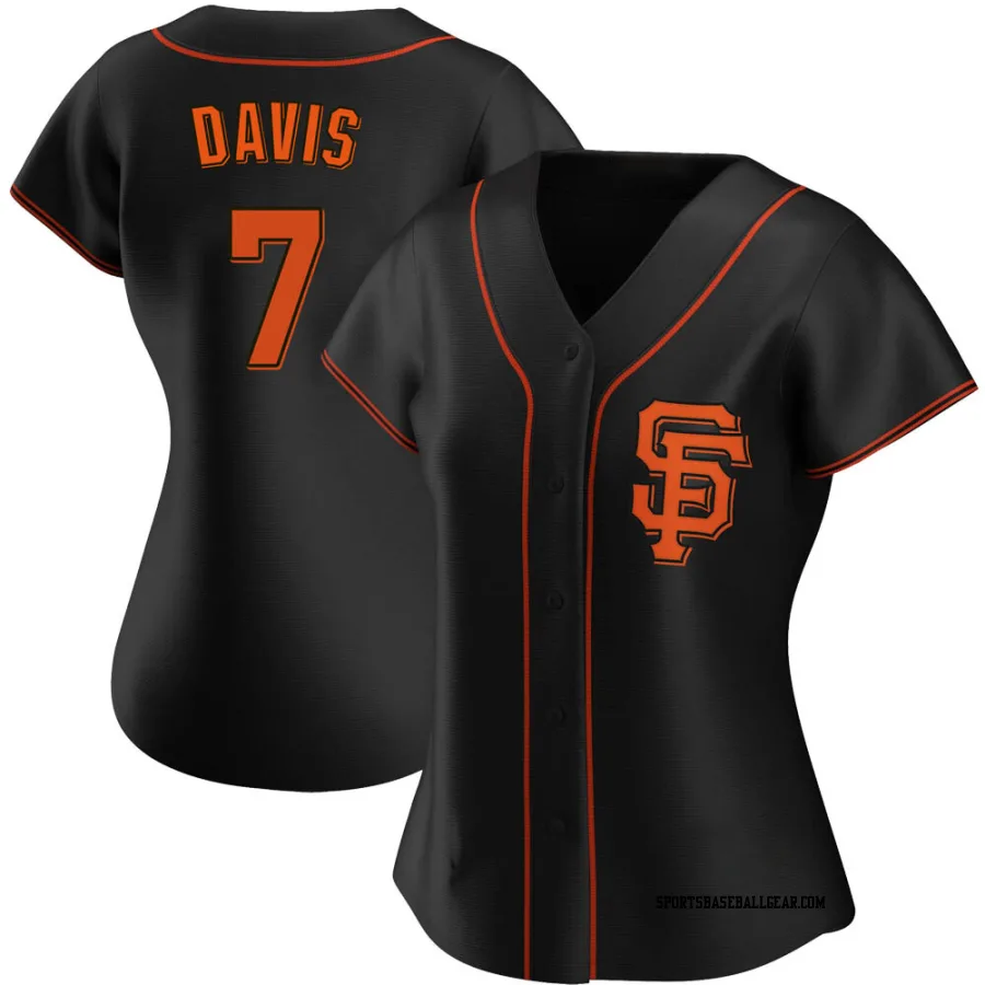 J.D. Davis Women's San Francisco Giants Black Replica Alternate Jersey