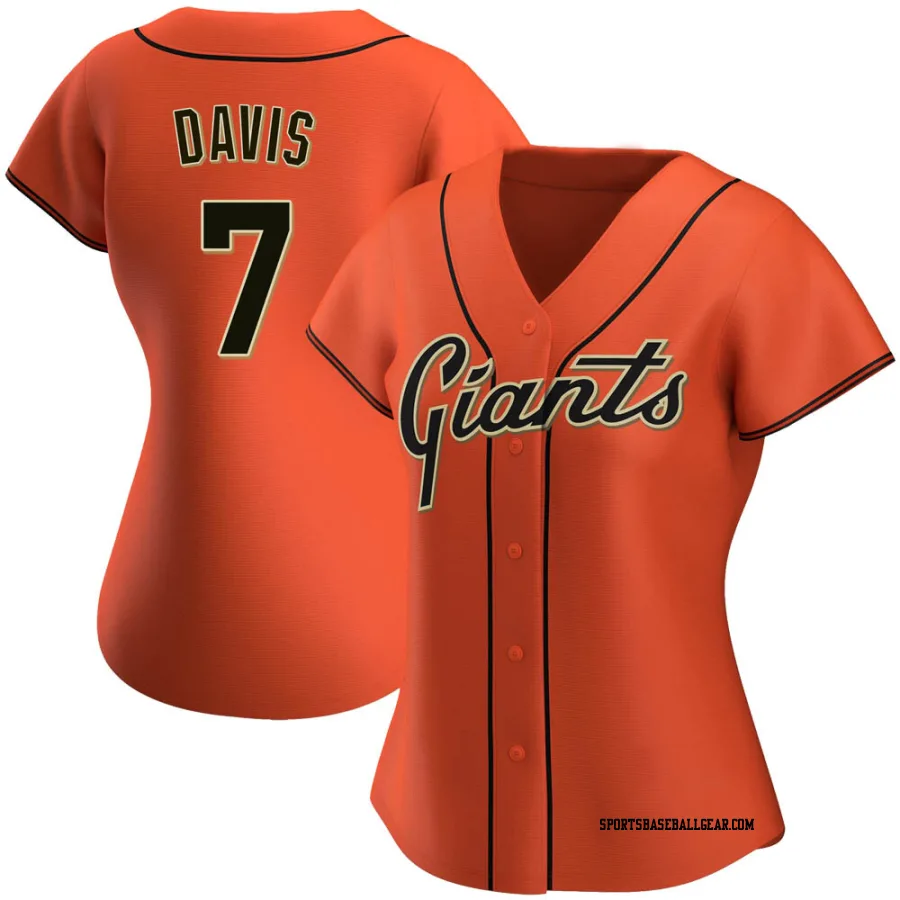 J.D. Davis Women's San Francisco Giants Orange Replica Alternate Jersey
