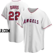 J.D. Davis Youth Los Angeles Angels White Replica Home Jersey