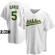 J.D. Davis Youth Oakland Athletics White Replica Home Jersey