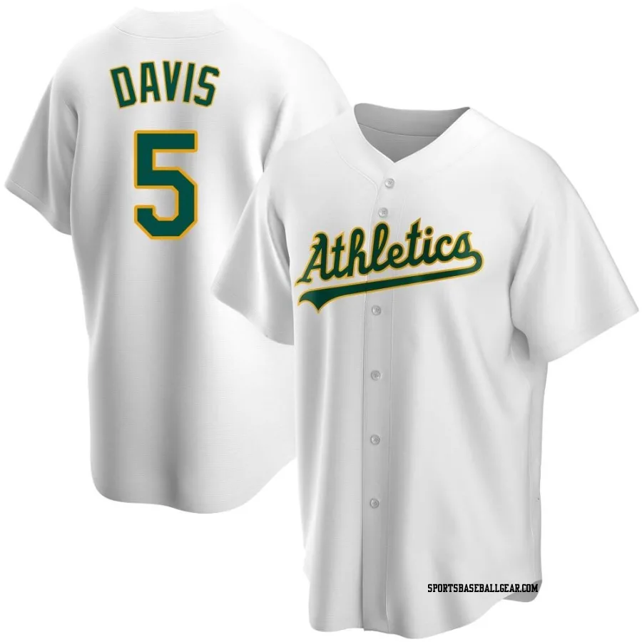 J.D. Davis Youth Oakland Athletics White Replica Home Jersey