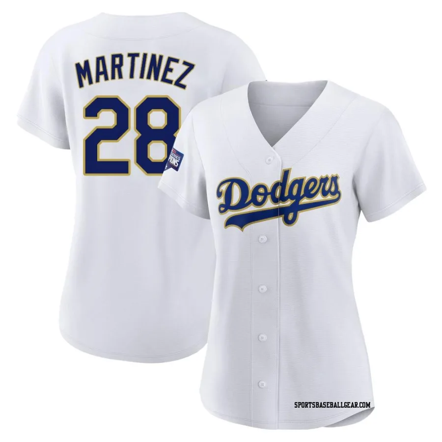 J.D. Martinez Women's Los Angeles Dodgers White/Gold Replica 2021 Gold Program Player Jersey