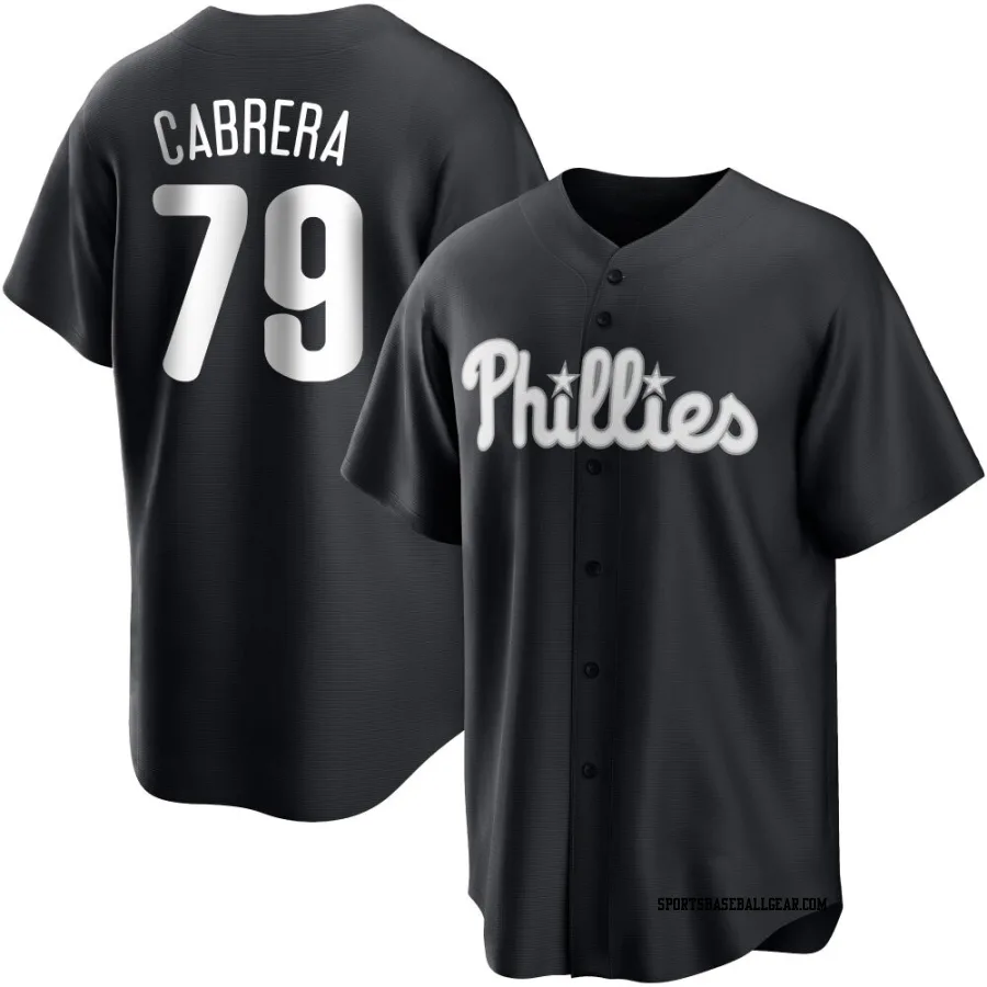 Jean Cabrera Men's Philadelphia Phillies Black/White Replica Jersey