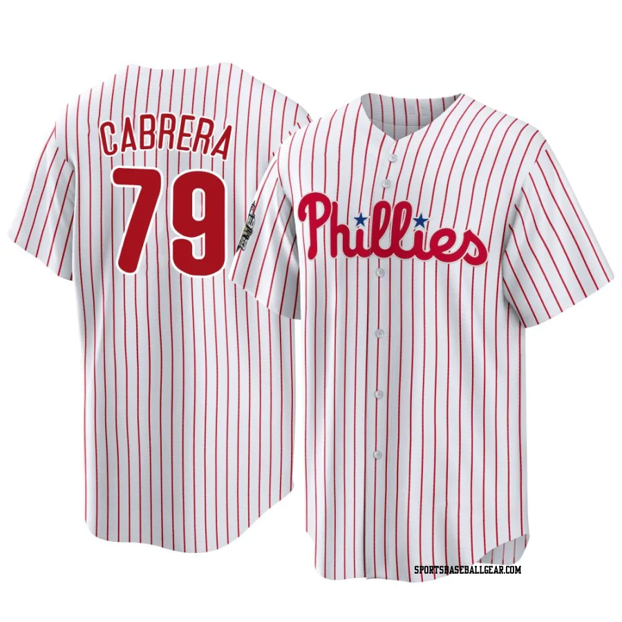 Jean Cabrera Youth Philadelphia Phillies White Replica 2022 World Series Home Jersey