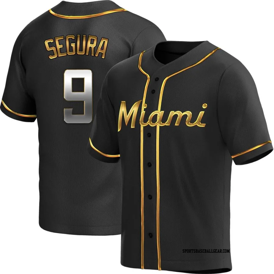 Jean Segura Men's Miami Marlins Black Golden Replica Alternate Jersey