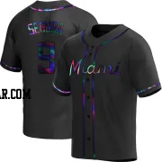 Jean Segura Youth Miami Marlins Black Holographic Replica Alternate Jersey