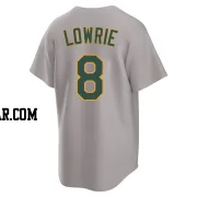 Jed Lowrie Men's Oakland Athletics Gray Replica Away 2.0 Jersey