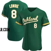 Jed Lowrie Men's Oakland Athletics Green Authentic Kelly Alternate Jersey
