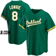 Jed Lowrie Men's Oakland Athletics Green Replica Kelly Alternate Jersey