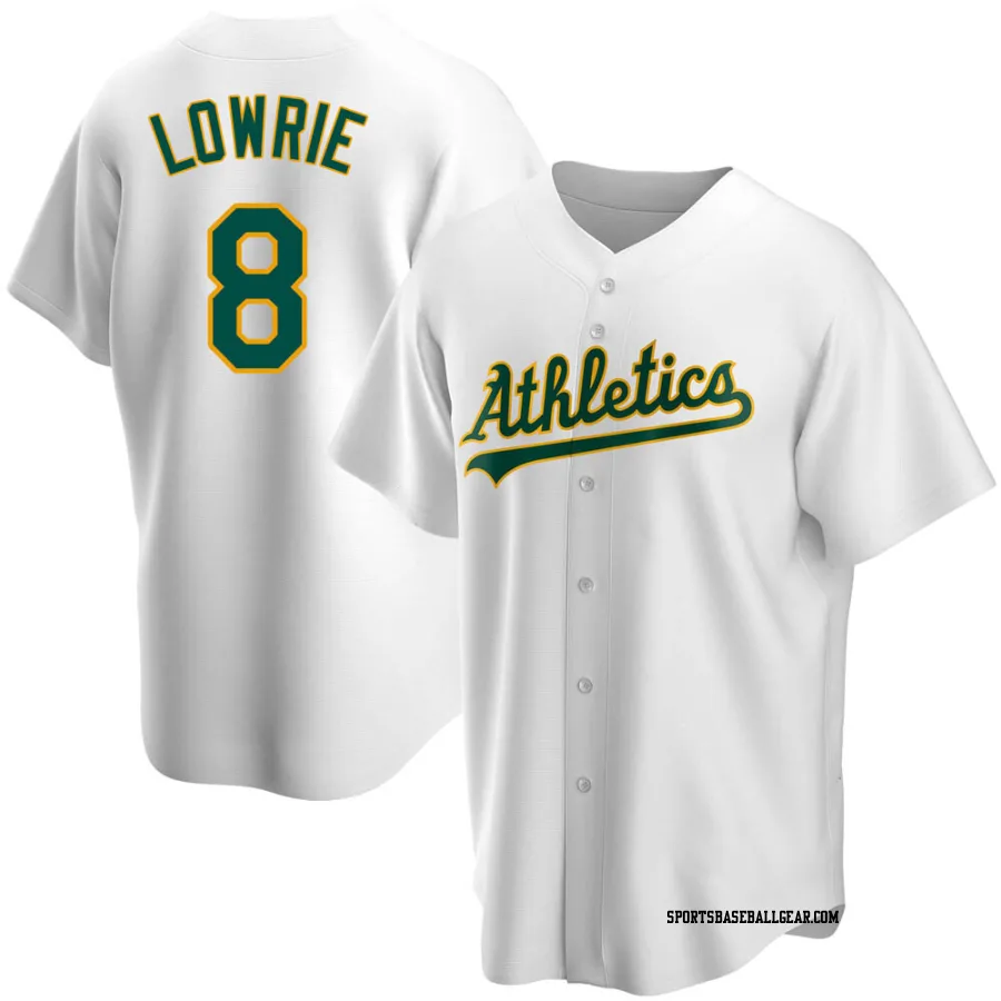 Jed Lowrie Men's Oakland Athletics White Replica Home Jersey