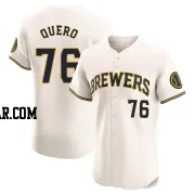Jeferson Quero Men's Milwaukee Brewers Cream Elite Home Jersey