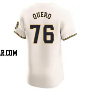 Jeferson Quero Men's Milwaukee Brewers Cream Elite Home Jersey