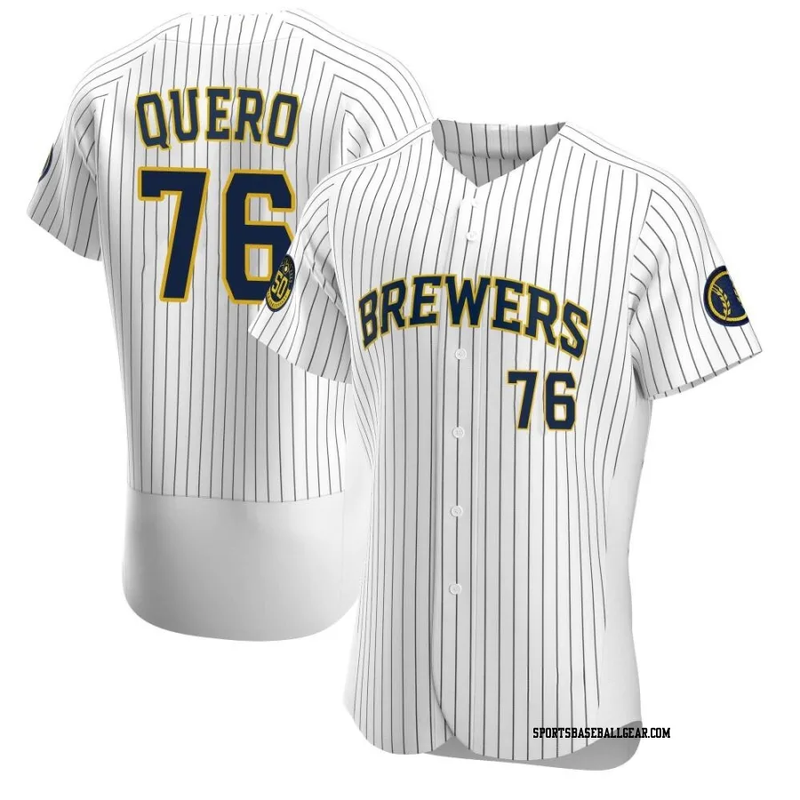 Jeferson Quero Men's Milwaukee Brewers White Authentic Alternate Jersey