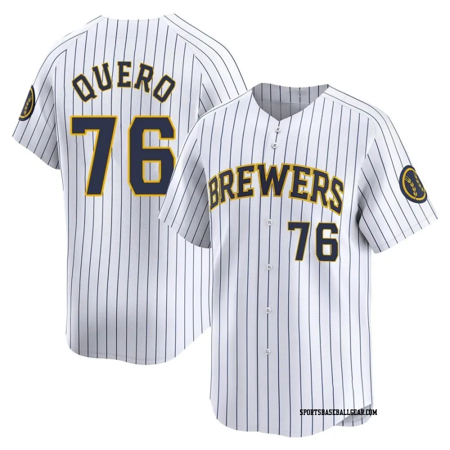 Jeferson Quero Men's Milwaukee Brewers White Limited Alternate Jersey