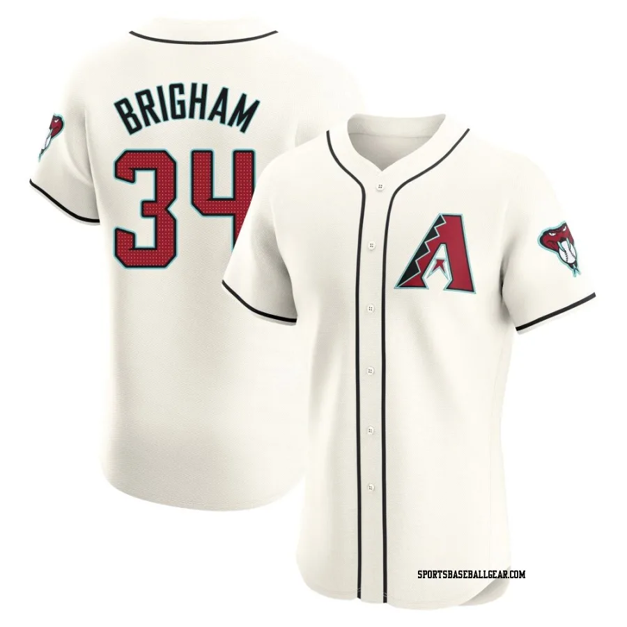 Jeff Brigham Men's Arizona Diamondbacks Cream Elite Home Jersey