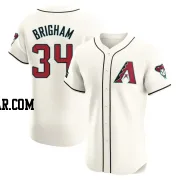 Jeff Brigham Men's Arizona Diamondbacks Cream Elite Home Patch Jersey