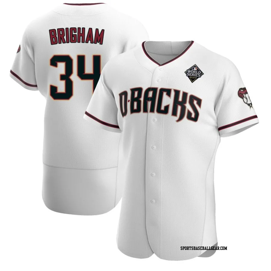 Jeff Brigham Men's Arizona Diamondbacks White Authentic Crimson Home 2023 World Series Jersey