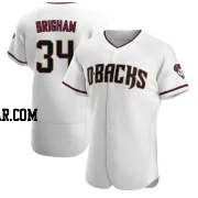 Jeff Brigham Men's Arizona Diamondbacks White/Crimson Authentic Home Jersey