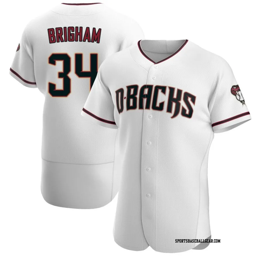 Jeff Brigham Men's Arizona Diamondbacks White/Crimson Authentic Home Jersey