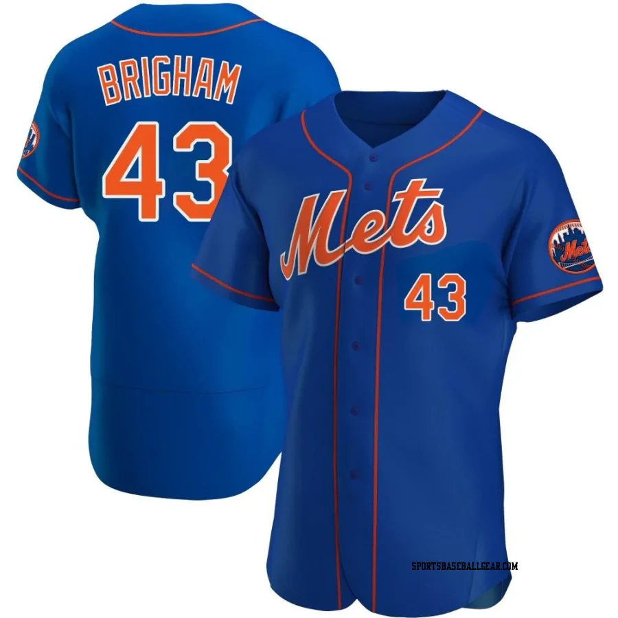 Jeff Brigham Men's New York Mets Royal Authentic Alternate Jersey