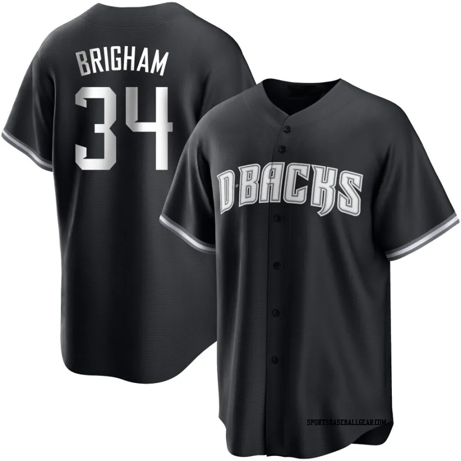 Jeff Brigham Youth Arizona Diamondbacks Black/White Replica Jersey