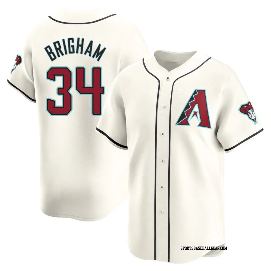Jeff Brigham Youth Arizona Diamondbacks White Limited Home Jersey