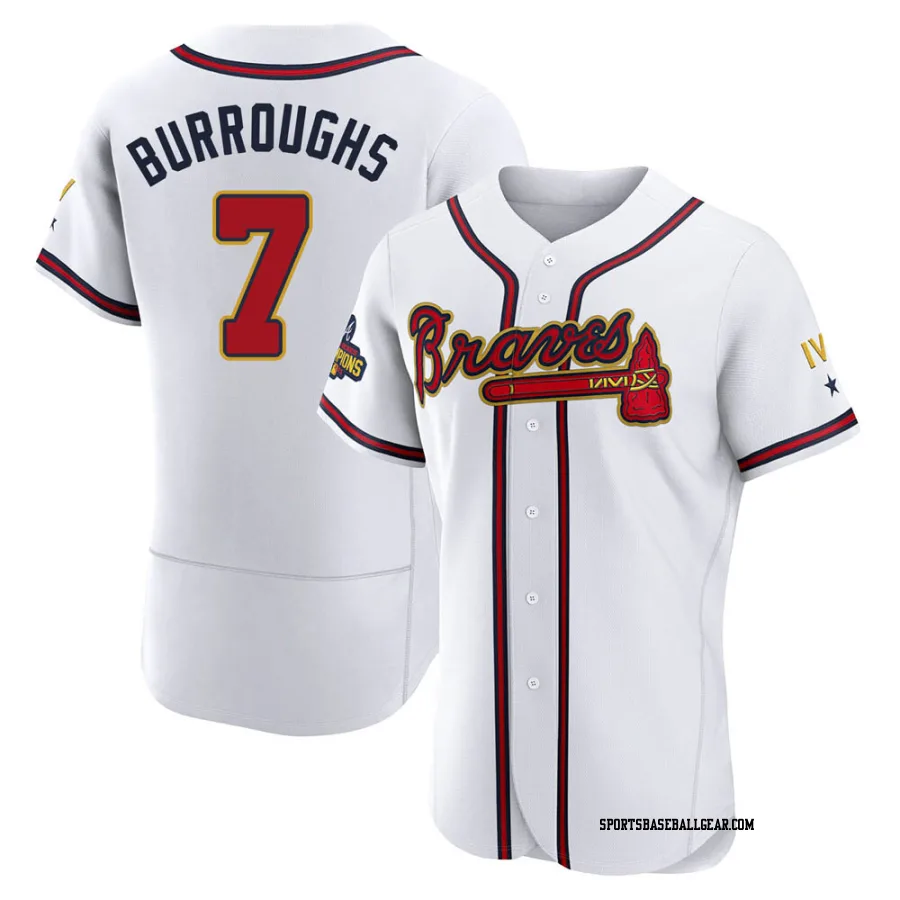 Jeff Burroughs Men's Atlanta Braves Gold Authentic White 2022 Program Jersey