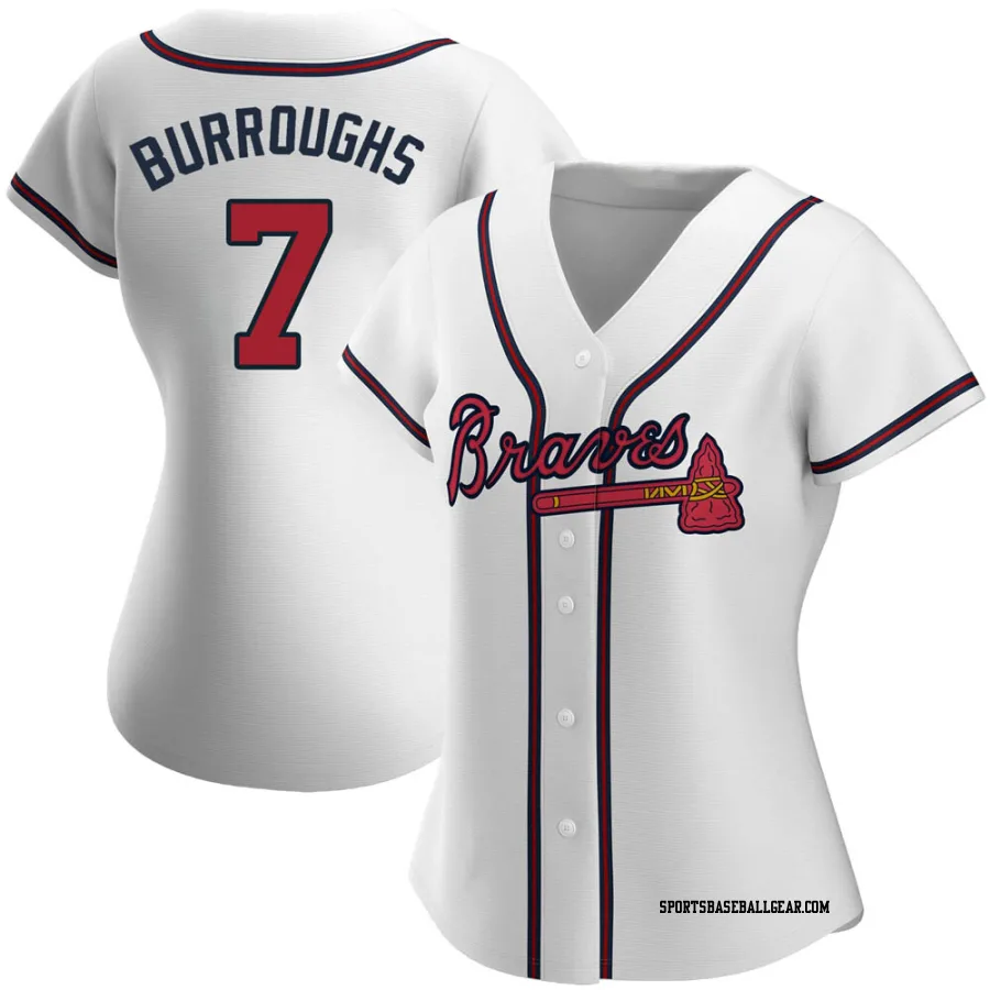 Jeff Burroughs Women's Atlanta Braves White Authentic Home Jersey