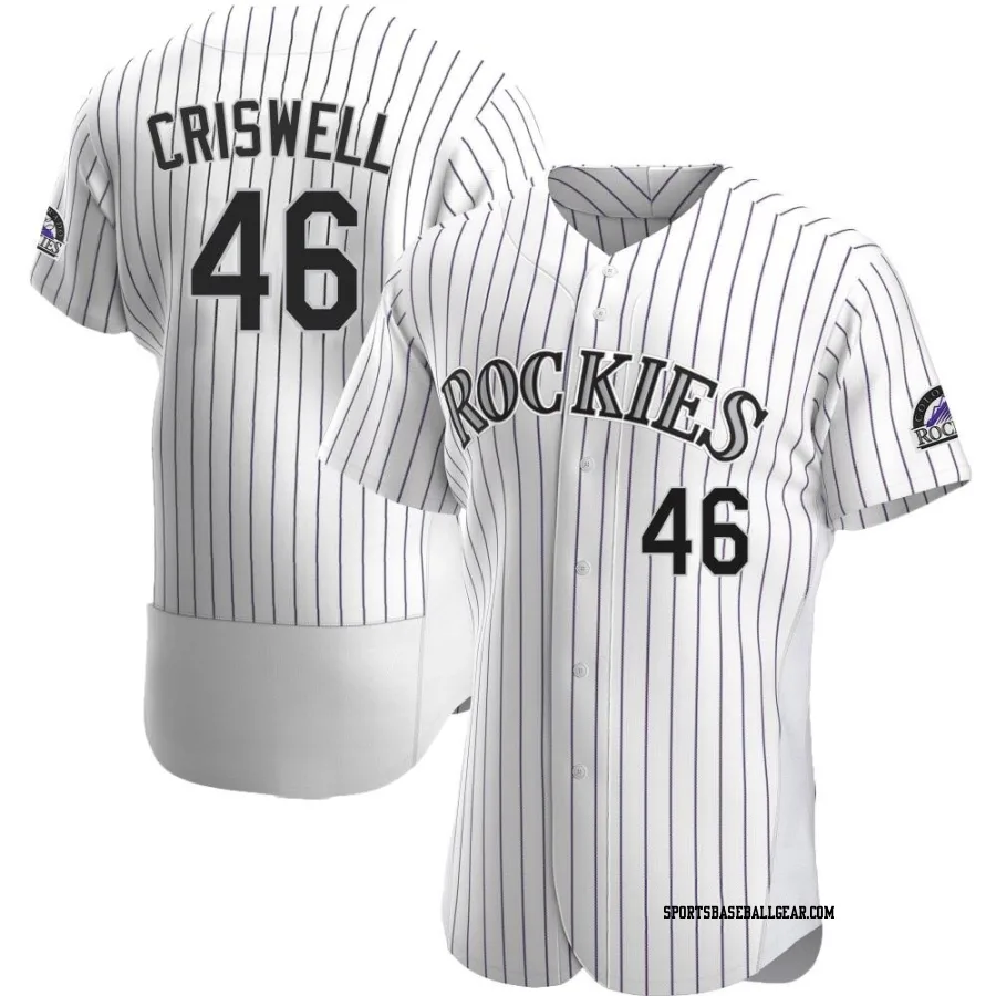 Jeff Criswell Men's Colorado Rockies White Authentic Home Jersey