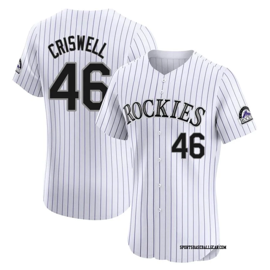Jeff Criswell Men's Colorado Rockies White Elite Home Jersey