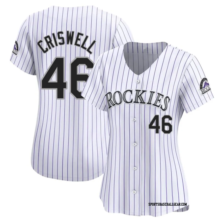 Jeff Criswell Women's Colorado Rockies White Limited Home Jersey
