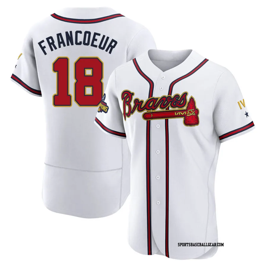 Jeff Francoeur Men's Atlanta Braves Gold Authentic White 2022 Program Jersey