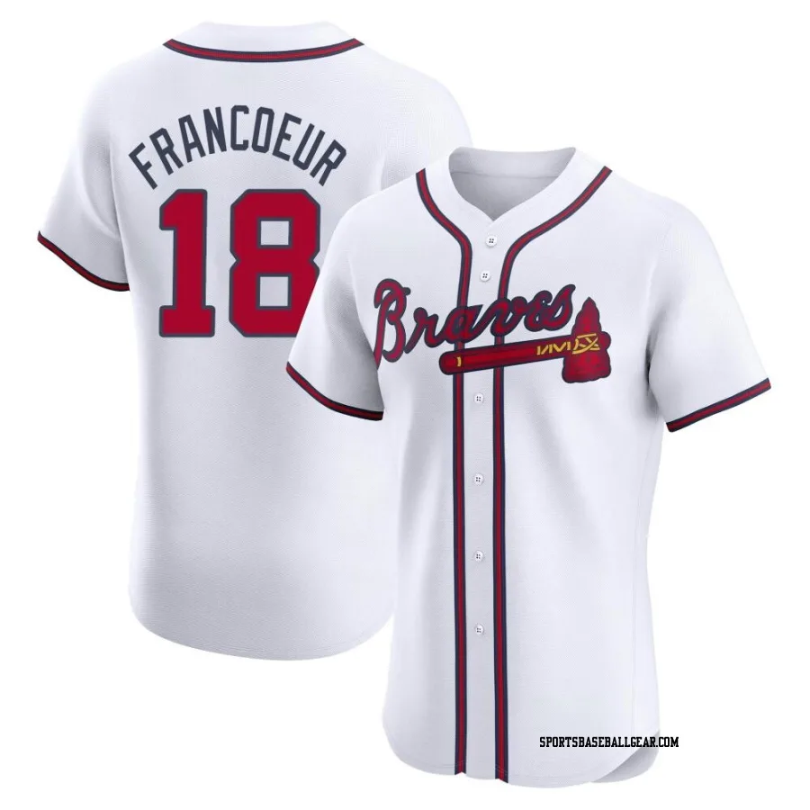 Jeff Francoeur Men's Atlanta Braves White Elite Home Jersey