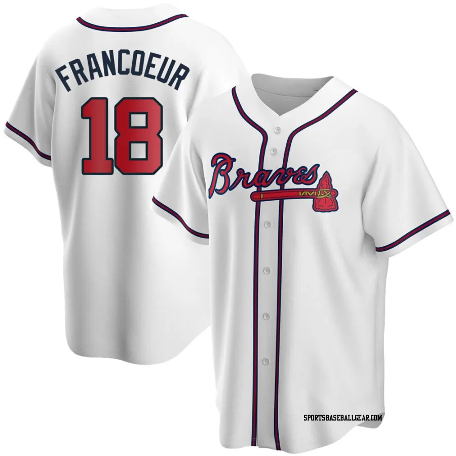 Jeff Francoeur Men's Atlanta Braves White Replica Home Jersey