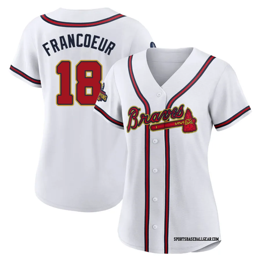 Jeff Francoeur Women's Atlanta Braves Gold Replica White 2022 Program Jersey