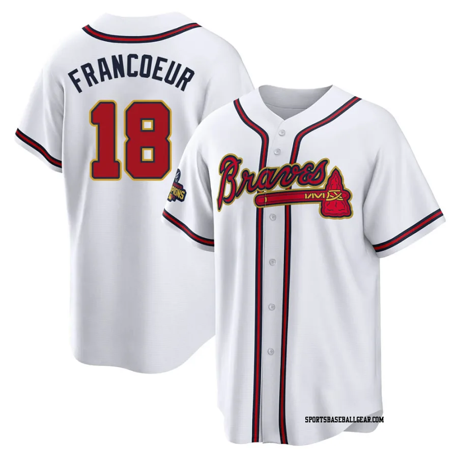 Jeff Francoeur Youth Atlanta Braves Gold Replica White 2022 Program Jersey