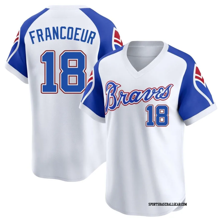 Jeff Francoeur Youth Atlanta Braves White Limited Throwback Cooperstown Collection Jersey