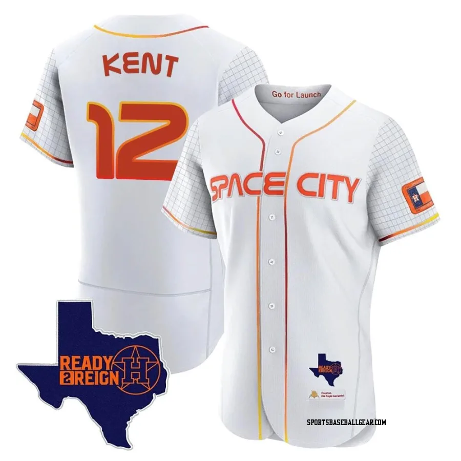 Jeff Kent Men's Houston Astros White Authentic 2023 Space City Ready 2 Reign Flex Base Jersey