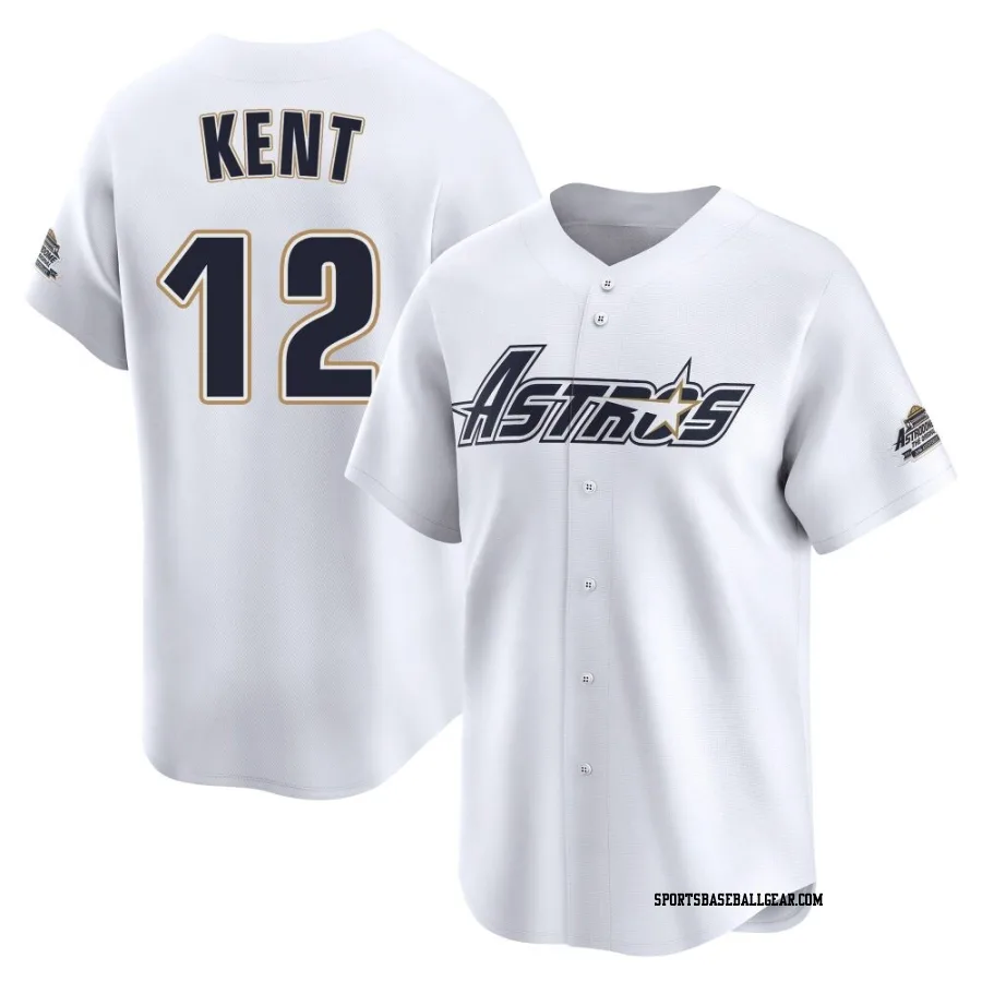 Jeff Kent Men's Houston Astros White Limited Throwback Cooperstown Collection Jersey